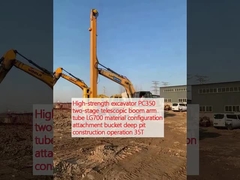Excavator kekuatan tinggi PC350 dua tahap teleskopik boom lengan tabung LG700 konfigurasi bahan lampiran ember lubang dalam operasi konstruksi 35T