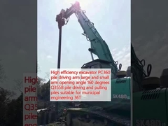 Excavator efisiensi tinggi PC360 pile drive arm besar dan kecil lengan sudut bukaan 160 derajat Q355B pile drive dan menarik tiang yang cocok untuk teknik kota 36T