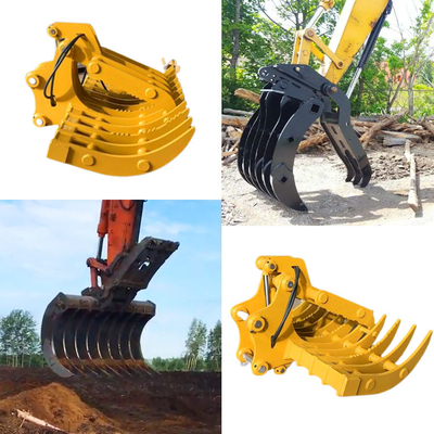 Rake Kehutanan Tahan Lama Untuk Excavator, Q355B Excavator Rake Bucket Untuk Hitachi Zx200 Zx300