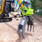 Q355B Rotating Hydraulic Log Grapple Untuk Excavator SANY DOOSA KOMATSU CAT