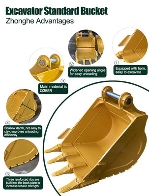 Q355B MN400 Hardox500 Excavator Bucket 0,8 1 Cbm Untuk 320 ZX200 DX200 SY205C