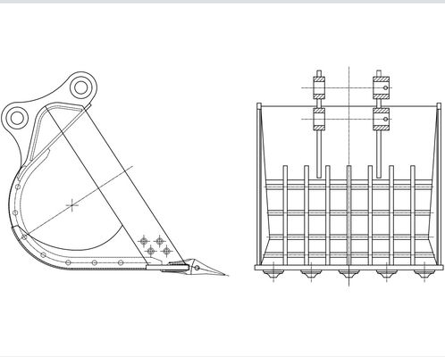 ZX200 349 Excavator Screening Bucket, Bucket Skeleton Excavator Tahan Lama ODM OEM