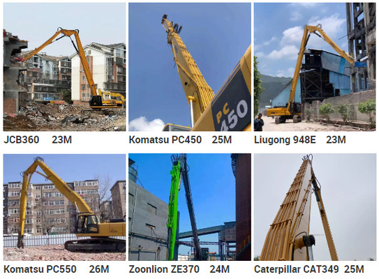 Mini Excavator Long Reach Demolition Boom Untuk ZX60 PC120 CAT316 excavator tinggi jangkauan penghancuran penghancuran excavator