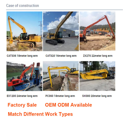20 Ton Q355B Excavator Long Arm Q690D Excavator Long Boom dengan lengan dan silinder