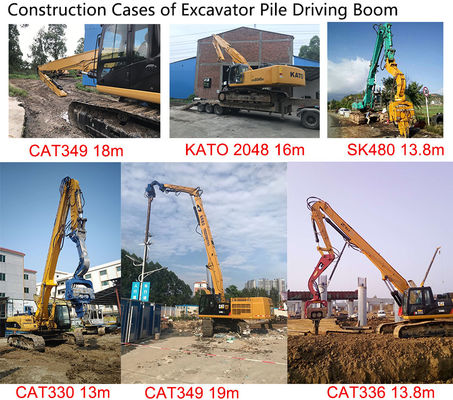 OEM 11-20m Excavator Boom Pile Mengemudi Efisiensi Tinggi Untuk PC400 352 DX700