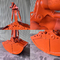 Bucket Clam Excavator Tugas Berat, Bucket Grab Clamshell Untuk Cat320 Pc200