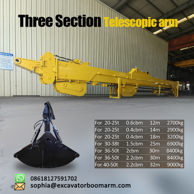 PC360 Excavator Telescopic Arm 25 Meter Dengan Clamshell Bucket