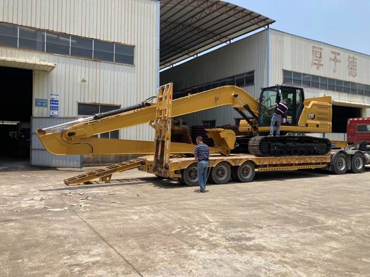 Yellow CAT 320C Long Reach Excavator Boom Baja Paduan Praktis 18M