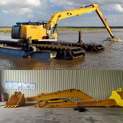 Custom Long Reach Excavator Reach, OEM ODM 8-30 Meter Extended Boom Arm untuk CAT Hitachi 6-120 ton Excavator Long Arms