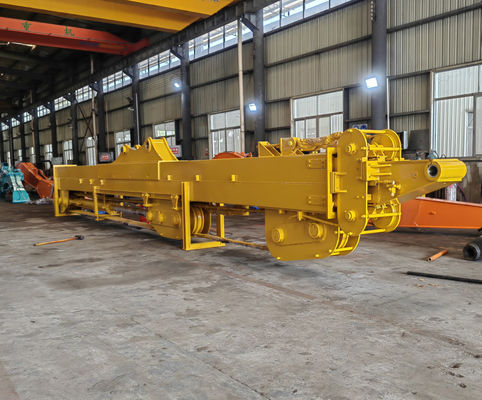 Merah 20 ton Excavator Telescopic Arm Excavator Tiga Bagian Telescopic Boom Untuk Hitachi Komatsu