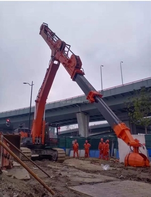 Daya tahan Tiga Bagian Telescopic Boom Arm Multiple Length Untuk Excavator