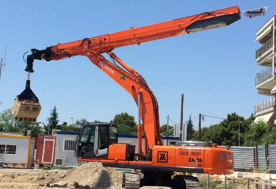 Daya tahan Tiga Bagian Telescopic Boom Arm Multiple Length Untuk Excavator