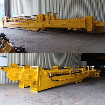 Merah 20 ton Excavator Telescopic Arm Excavator Tiga Bagian Telescopic Boom Untuk Hitachi Komatsu