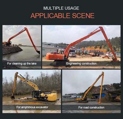 Custom Long Reach Excavator Reach, OEM ODM 8-30 Meter Extended Boom Arm untuk CAT Hitachi 6-120 ton Excavator Long Arms