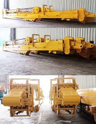 Excavator teleskopis yang sangat efektif boom jangka panjang boom excavator untuk menggali lebih dalam telescopic boom excavator clamshell