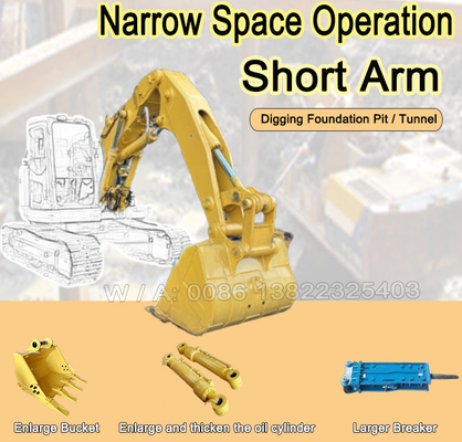 Cat Hitachi Komatsu Excavator Tunnel Boom excavator memperpendek lengan excavator memperpendek boom arm excavator boom dan arm digger boom arm short reach boom