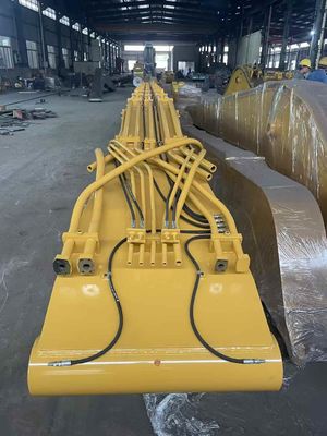 CAT349 22m Q355B Excavator Pile Driving Arm Ukuran lengan Bukaan sudut Sekitar 160 °