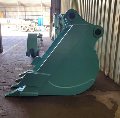 Dijamin Long Reach Excavator Dipper Arm dengan ember dan silinder untuk CAT Kobelco