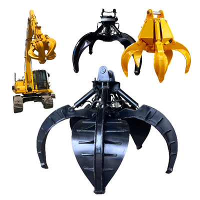 Antiwear NM400 Excavator Rock Grapple, Q355B Grab Bucket Untuk Ekskavator 20 Ton