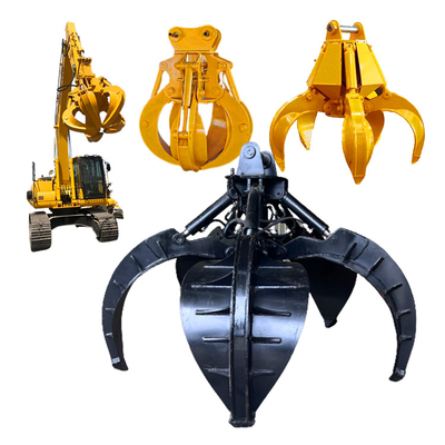 Grab Batu Hidraulik 5 Jari untuk Ekskavator 20-24 Ton, 1 CBM, 1200 KGS