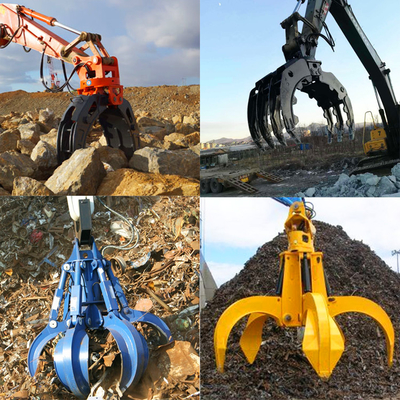 Stone Mini Excavator Rock Grab, CE Terbukti Sumitomo Excavator Orange Peel Grapple