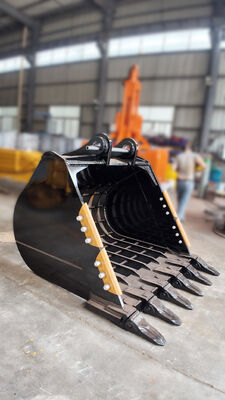 Bucket pengurut batuan excavator berkapasitas tinggi dengan mesh untuk pemisahan bahan
